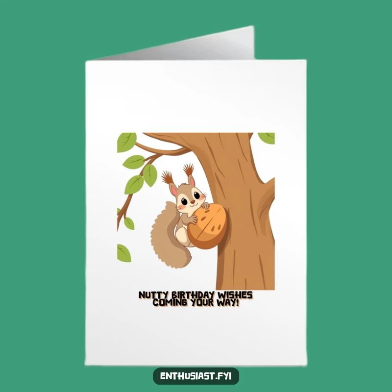Free Printable Birthday Card: Funny Squirrel Nutty Excitement Downloadable Gift
