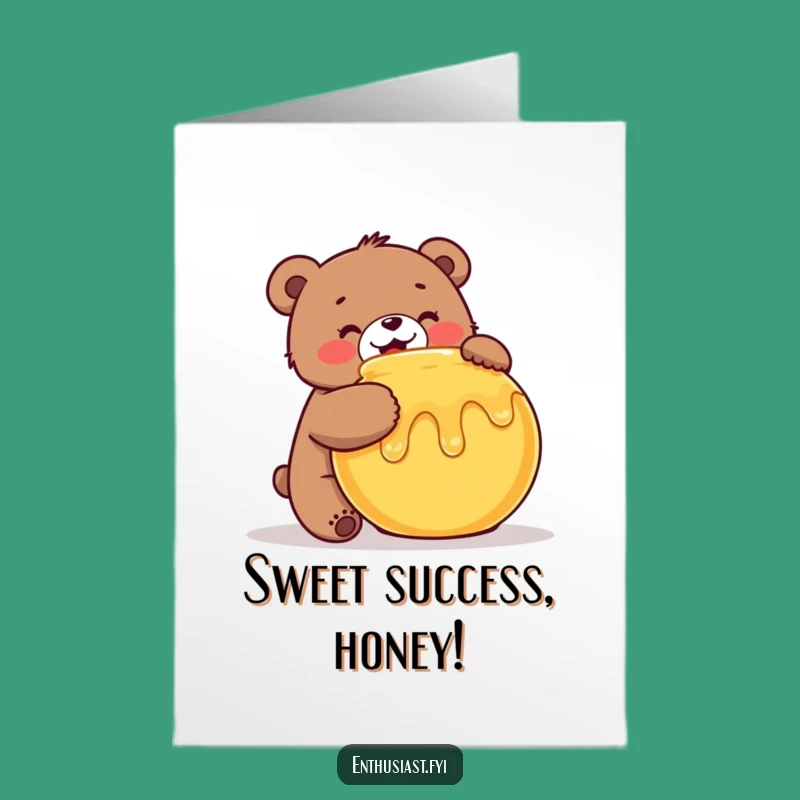Free Printable Bear Congrats Card: Sweet Success Downloadable Gift