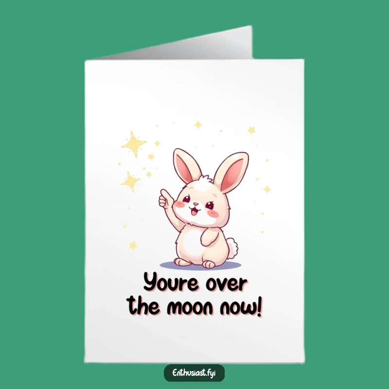 Free Printable Congrats Card: Bunny Stars Achievement Funny Downloadable