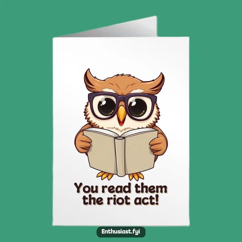 Free Printable Congrats Card: Owl's Scholarly Success Humorous Downloadable Gift