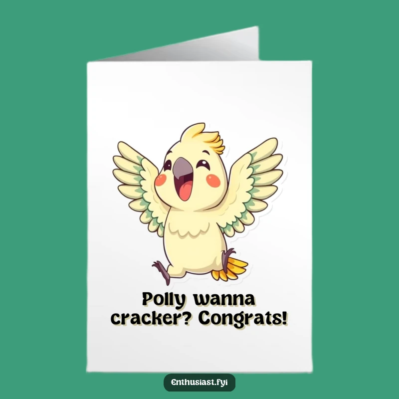 Free Printable Parrot Congrats Card: Joyful Squawk Downloadable Gift
