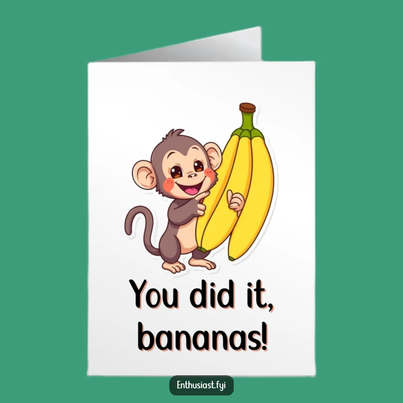 Free Printable Monkey Congrats Card: Banana Bonanza Downloadable Gift