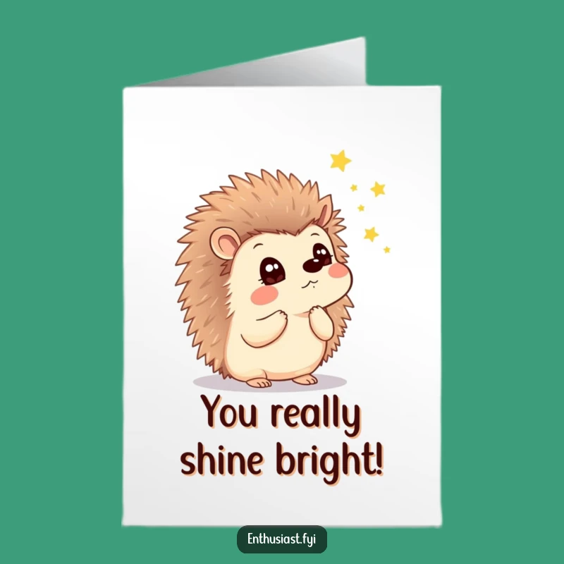 Free Printable Congrats Card: Hedgehog Firefly Wonder - Magical Downloadable Greeting