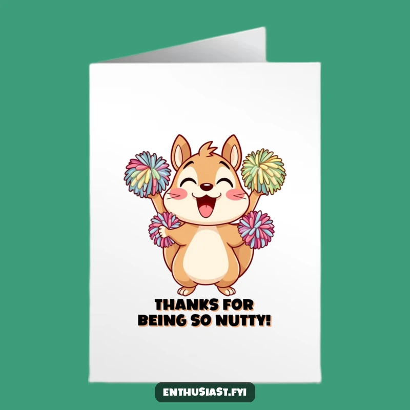 Amusing Free Printable Thank You Card: Cheerful Squirrel, Downloadable Gift