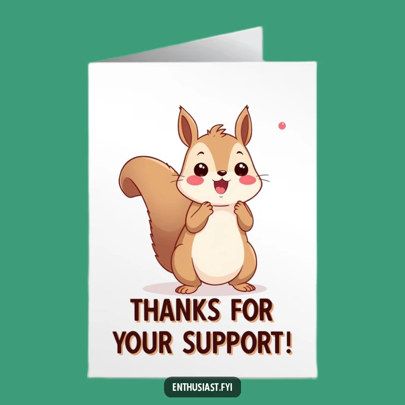 Free Printable Squirrel Cheer Card: Show Thanks with this Energetic Downloadable Gift