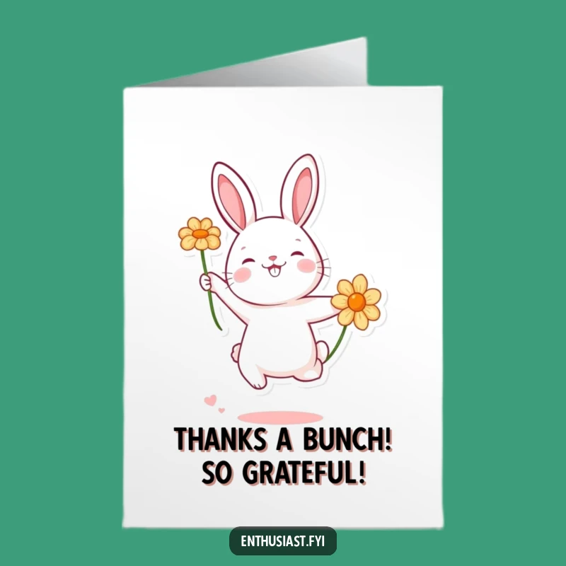Free Printable Thank You Card: Adorable Rabbit - A Humorous & Heartfelt Downloadable Gift!