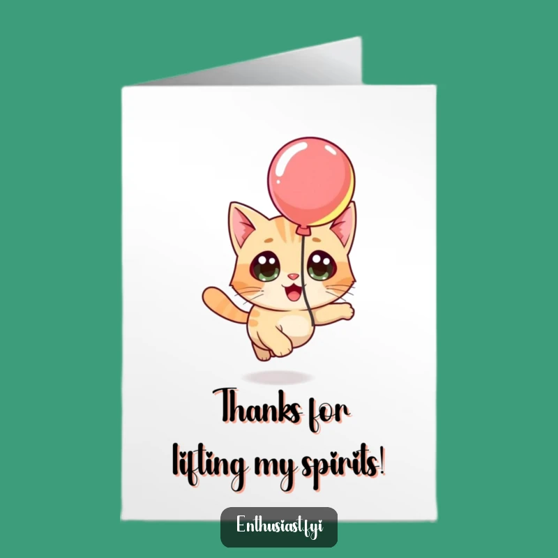 Free Printable Thank You Card: Cat's Balloon Thanks