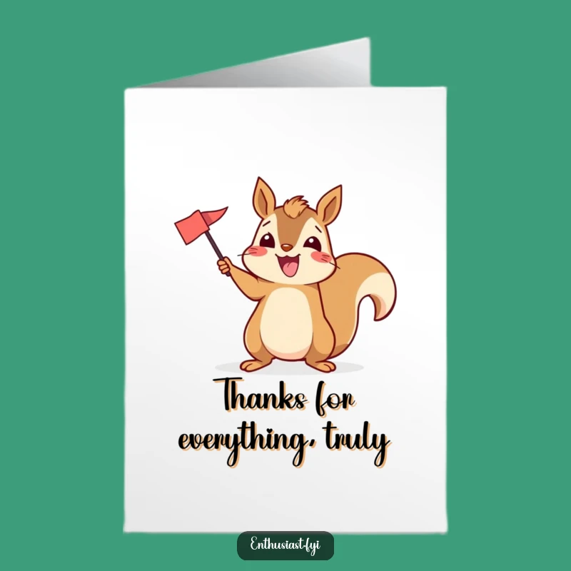 Free Printable Thank You Card: Excited Squirrel's Funny DIY Gratitude Wave Gift