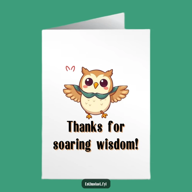 Free Printable Thank You Card: Flying Owl Hero - Thoughtful DIY Gift