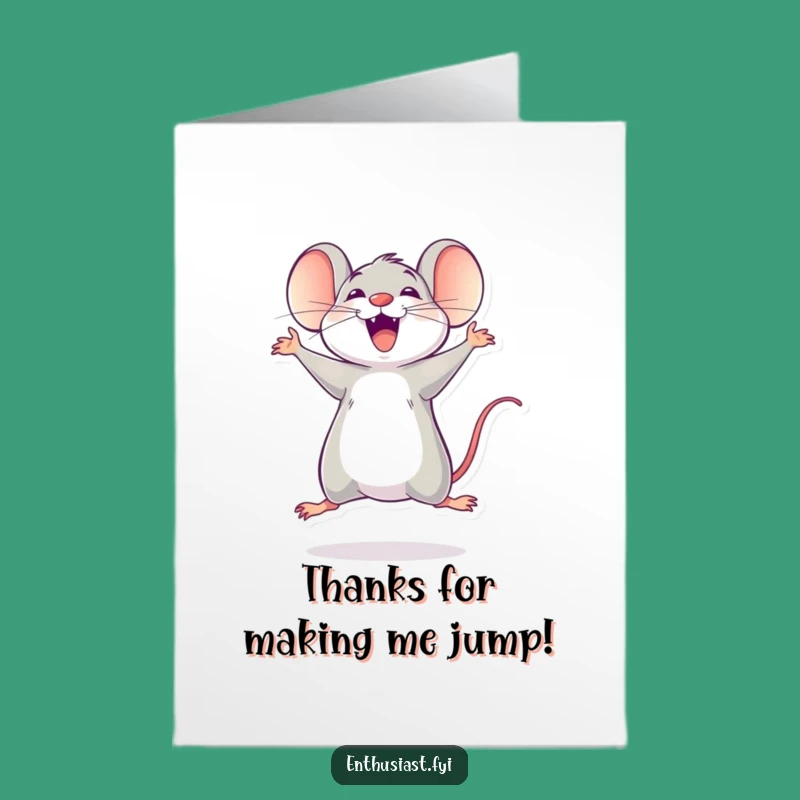 Free Printable Thank You Card: Grateful Jumping Mouse, Funny Downloadable Appreciation
