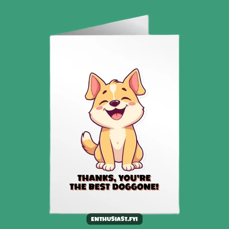 Free Printable Thank You Card: Happy Dog Barks with Tail Wagging Gratitude
