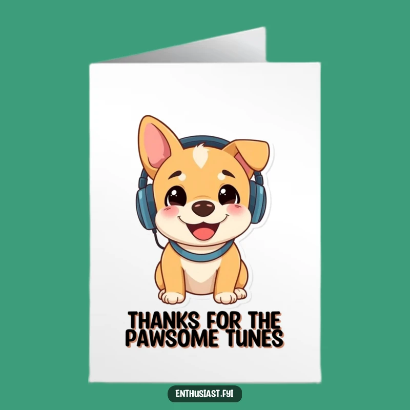 Free Printable Thank You Card: Happy Dog DJ's Funny DIY Gratitude Gift