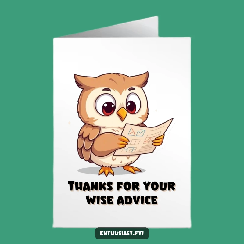 Free Printable Thank You Card: Owl Insights - Funny Downloadable for Shared Wisdom