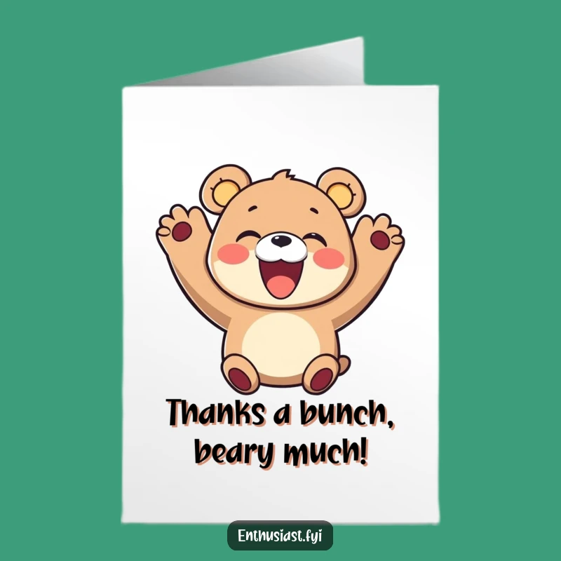 Free Printable Bear Thank You Card: Grateful Downloadable Gift for Showing Appreciation!