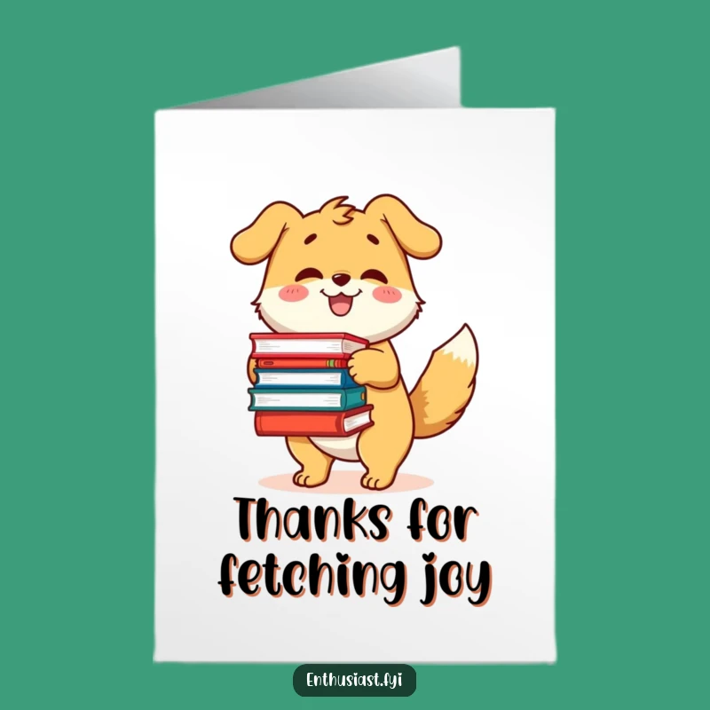 Free Printable Thank You Card: Bookworm Dog, Sweet Downloadable Gift!