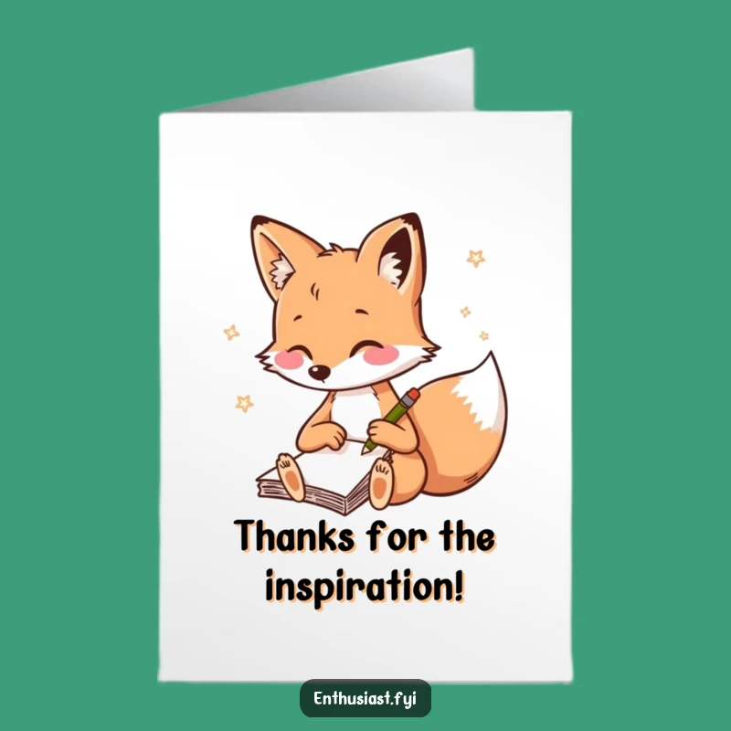 Free Printable Thank You Card: Fox Artist - Unique DIY Gratitude Gift