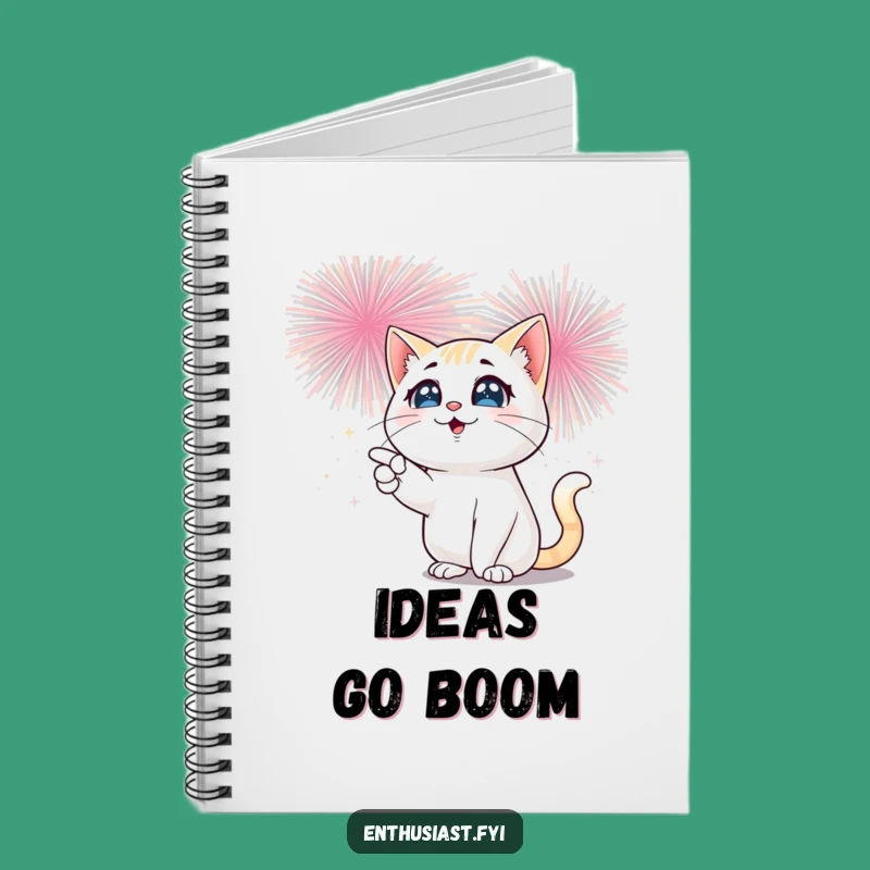 Funny Cat Fireworks Notebook: Sparkling Notes: Perfect Gift!
