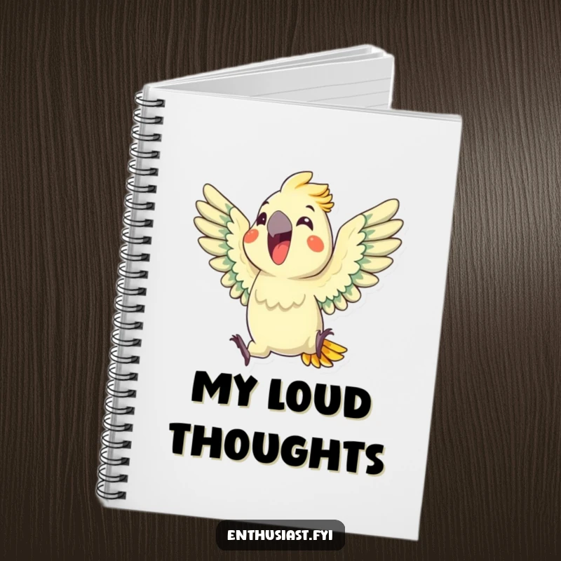 Funny Parrot Notebook: An enthusiastic parrot squawks with wings outstretched, inspiring note-taking and creative journaling, a brilliant funny gift.