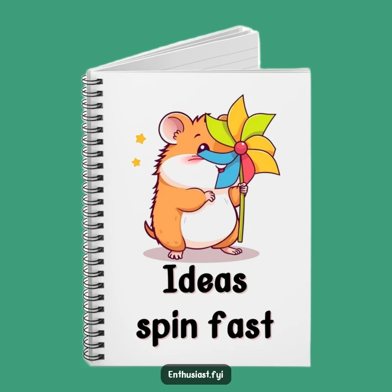 Funny Hamster Pinwheel Notebook: Jot Down Ideas with Energetic Flair