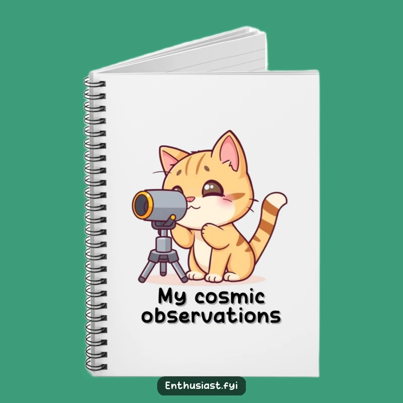 Funny Cat Telescope Notebook: Jot Down Your Cosmic Discoveries!