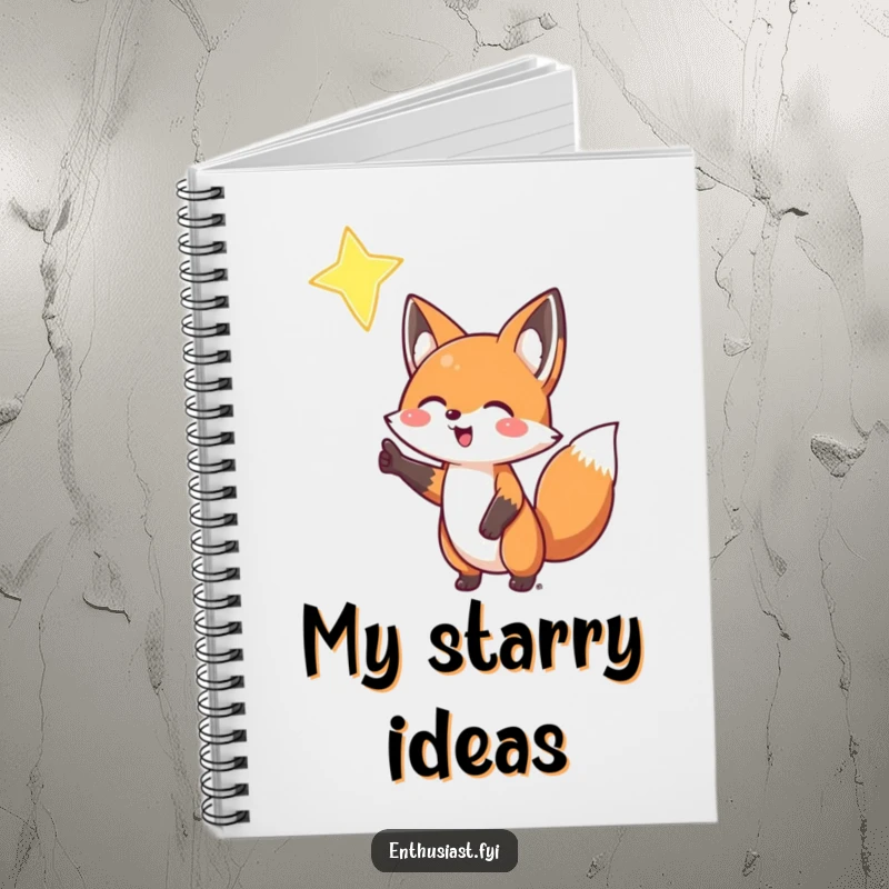 Funny Fox Notebook: An enthusiastic fox points to a shining star, inspiring note-taking and dream-journaling, a brilliant funny gift.