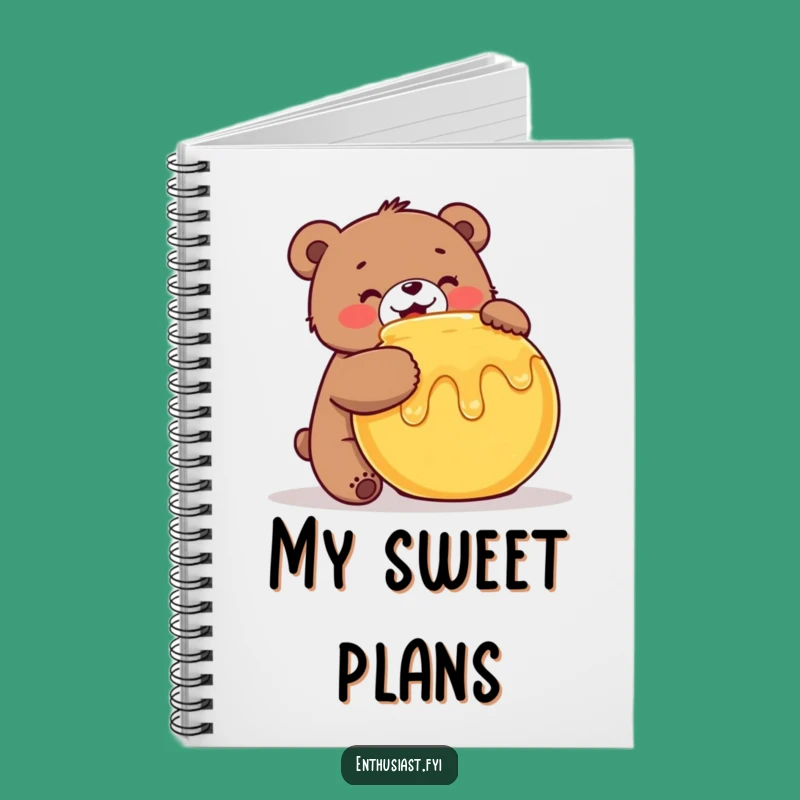 Funny Bear Honey Notebook: Enthusiastic Sweet Journal Gift
