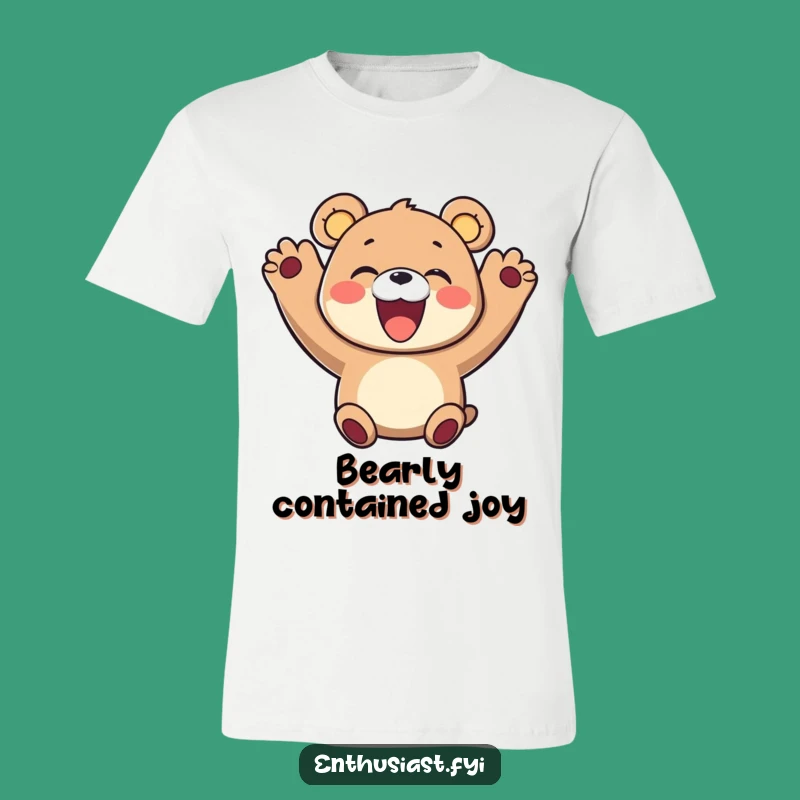 Funny Bear T-Shirt: Cheerful Character Expressing Ecstatic Delight, Perfect Gift