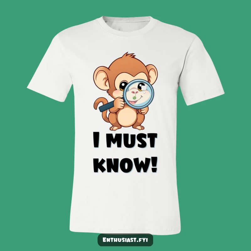 Funny Monkey Explorer T-Shirt: Magnifying Glass Curiosity, The Ultimate Funny Gift for the Curious