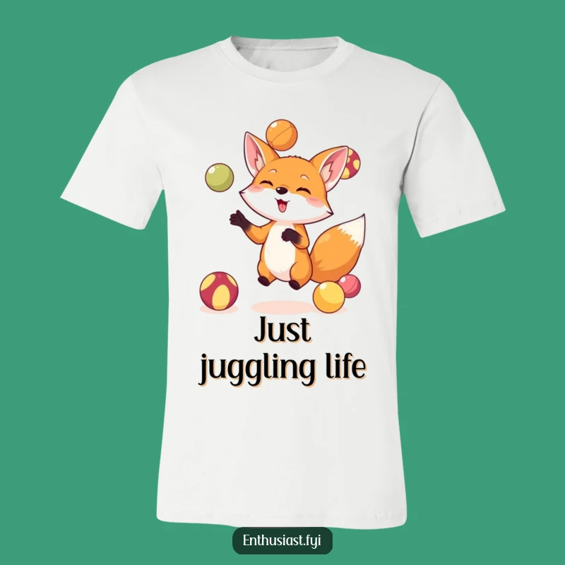 Funny Fox Juggling T-Shirt: Wearable Comedy for Circus Fans and Fun Lovers