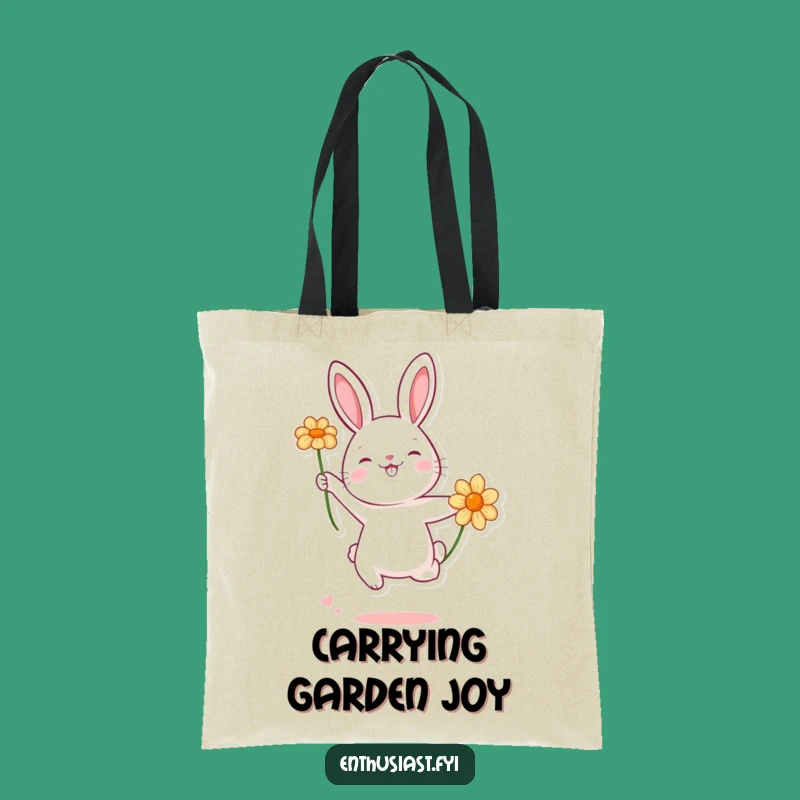 Funny Rabbit Flower Tote Bag - Stylish & Humorous Shopping Gift!