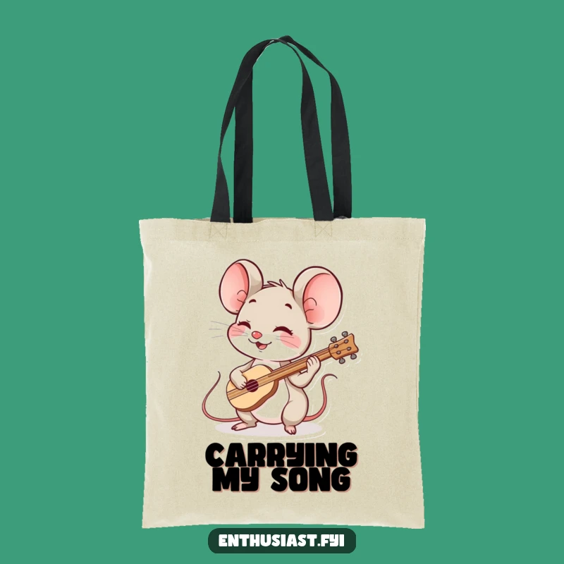 Funny Mouse Musician Tote Bag: Carry Your Tunes in Style