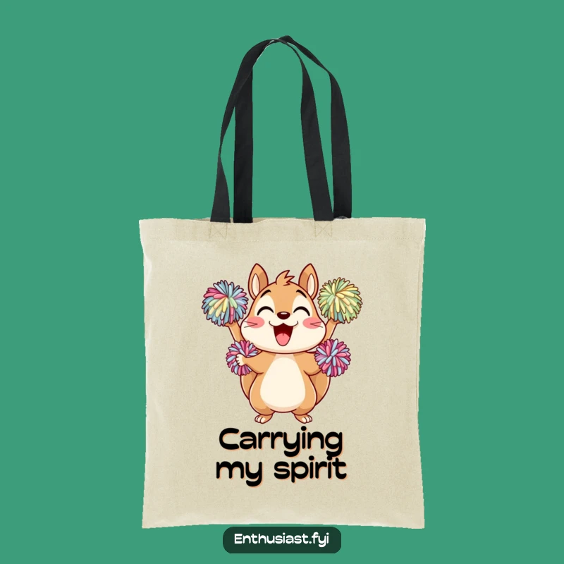 Funny Cheering Squirrel Tote Bag: Carry Your Enthusiasm Everywhere, Perfect Funny Gift