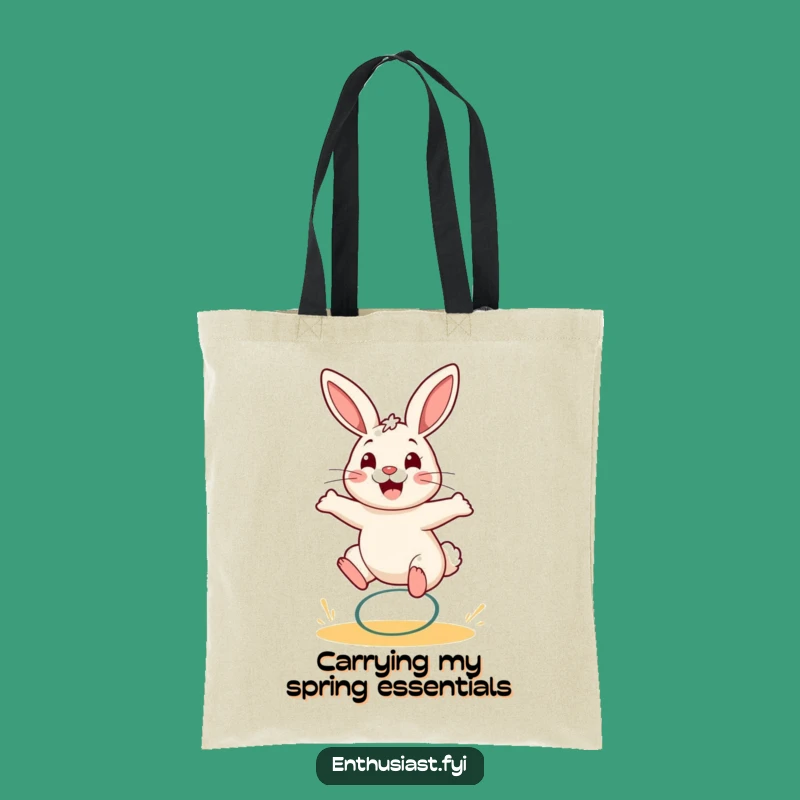 Funny Rabbit Spring Bounce Tote Bag: Carry Your Fun Around