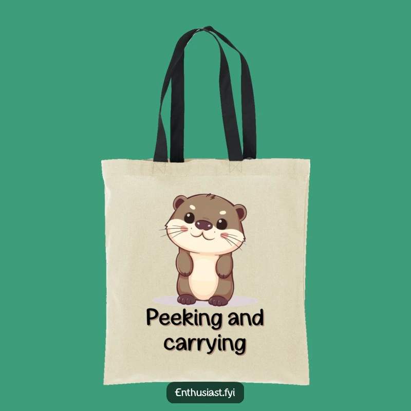 Funny Curious Otter Tote Bag: Carry Your Discoveries