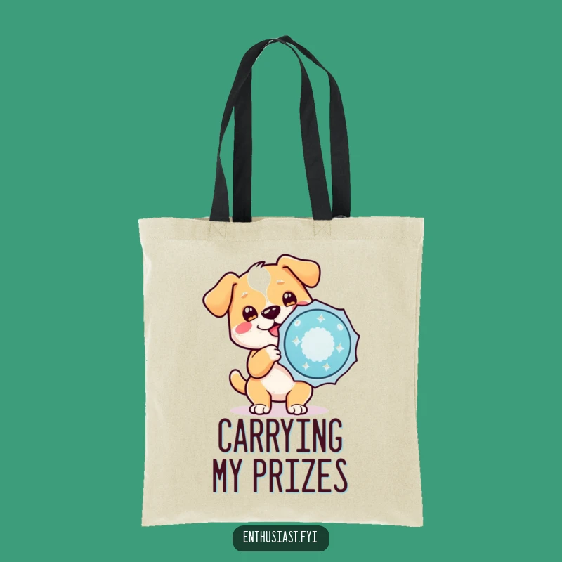 Funny Dog Badge Tote Bag: Character's Award Accessory, Stylish Carry-All for Pet Lovers