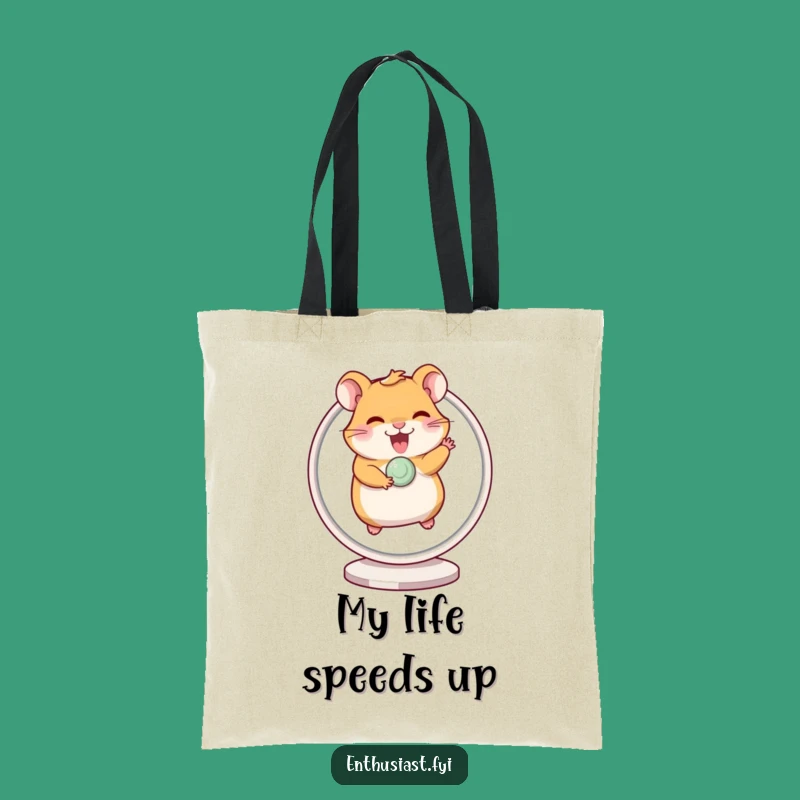 Funny Hamster Wheel Tote Bag: Giggling Energy, Eco-Friendly, Fun Gift