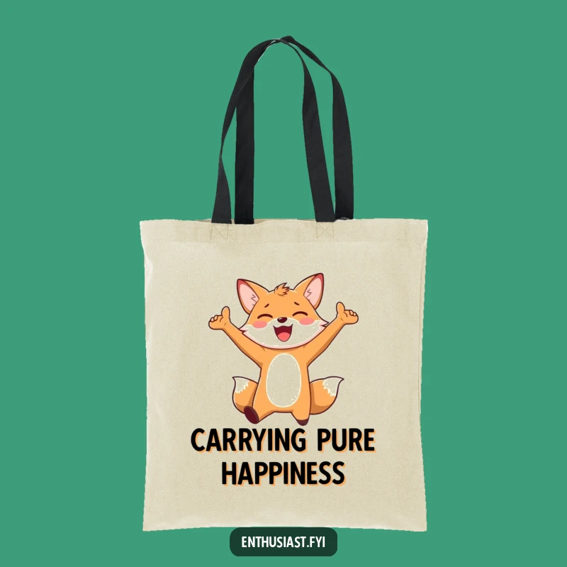 Funny Joyful Fox Tote Bag: Carry Your Happiness Everywhere, Perfect Funny Gift