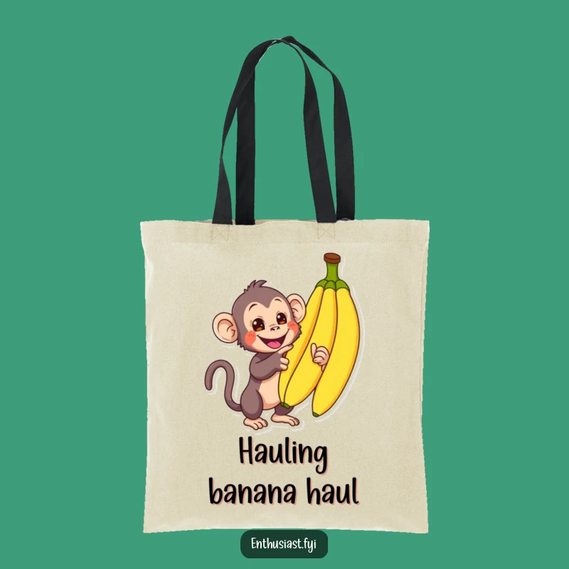 Funny Monkey Banana Tote Bag: Enthusiastic Primate Carry-All Gift