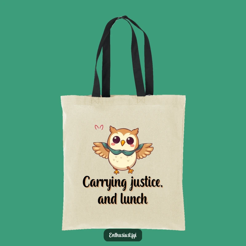 Funny Owl Cape Tote Bag - Carry Your Heroics with Humor